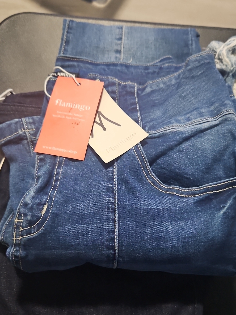 Flamingo Mid-Rise Dark Blue Jeggings for Women (Strech)